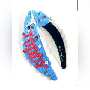 Brianna Cannon Ole Miss Adult Hotty Toddy Cross Stitch Headband Powder Blue